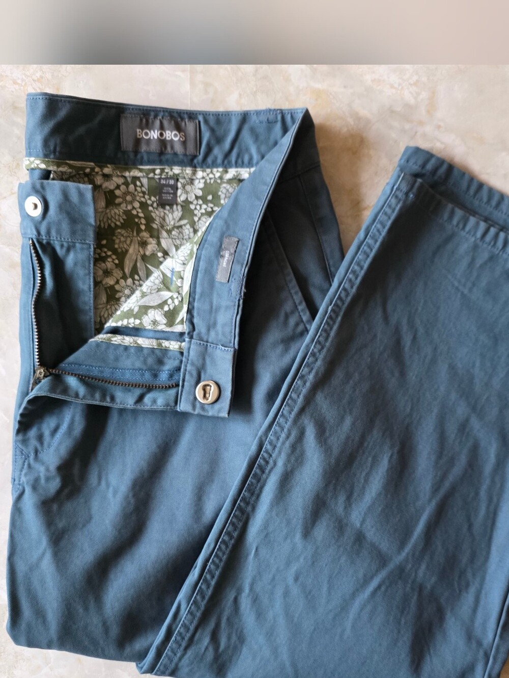 Bonobos Blue Chino Pants 34x30 100% Cotton Preppy Smart Casual Office Careerwear